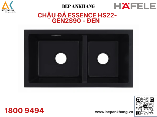 CHẬU ĐÁ HAFELE ESSENCE MÀU ĐEN HS22 - GEN2S90 577.25.310